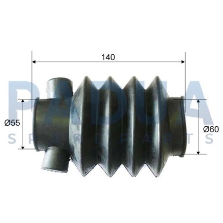 SOFFIETTO IN GOMMA Ø mm. 55/60 - L mm. 140