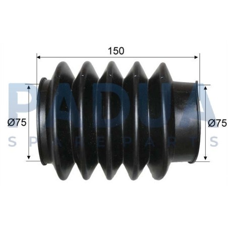 KNOTT SOFFIETTO IN GOMMA Ø mm. 75/75 - L mm. 150