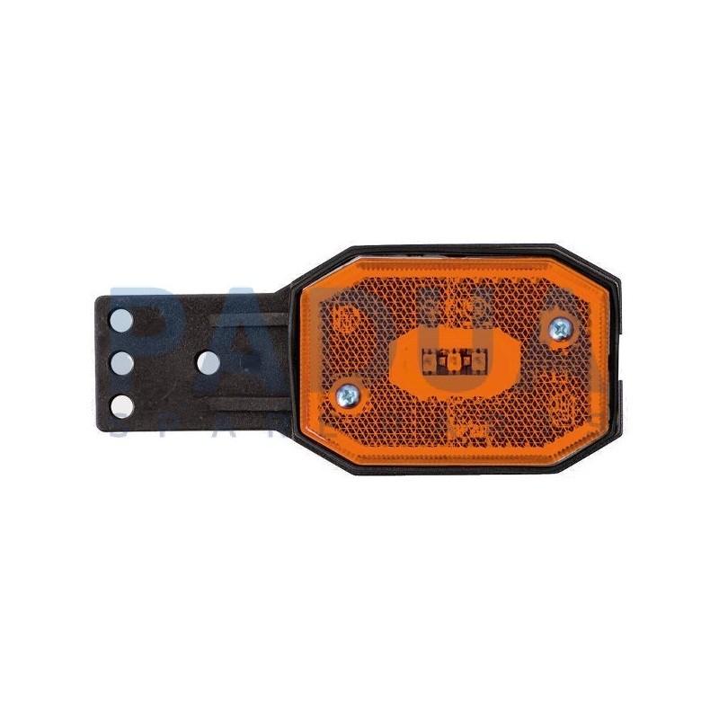 FANALE LAT. LED 12/24V ARANCIO C/SUPPORTO mm. 113x42x34