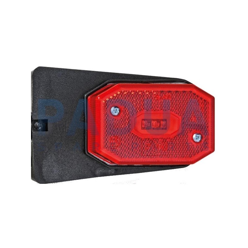 FANALE LAT. LED 12/24V ROSSO C/SUPPORTO mm. 95x65x33