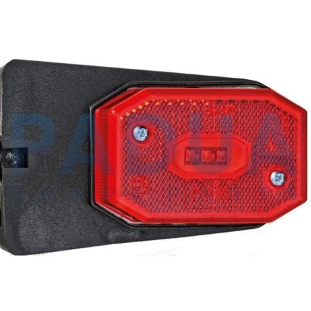 FANALE LAT. LED 12/24V ROSSO C/SUPPORTO mm. 95x65x33