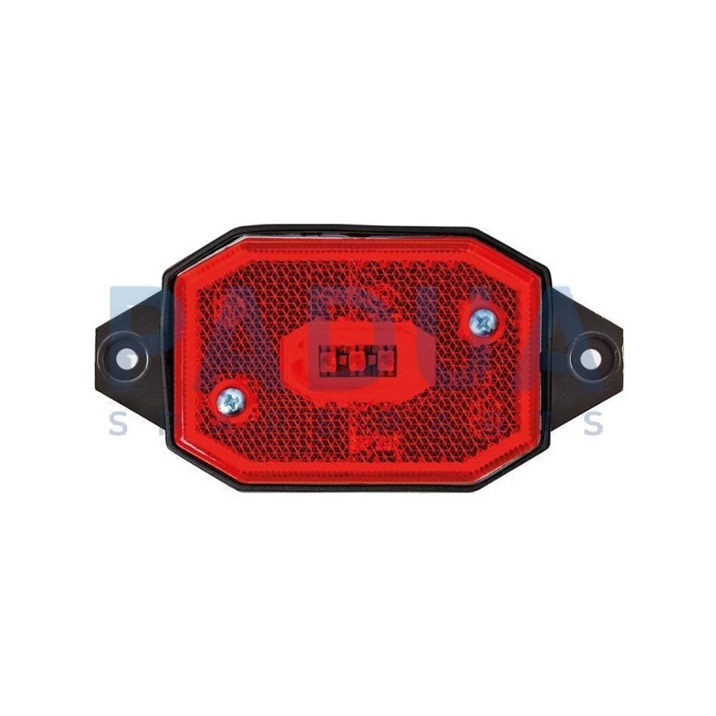 FANALE LAT. LED 12/24V ROSSO C/SUPPORTO mm. 96x42x33