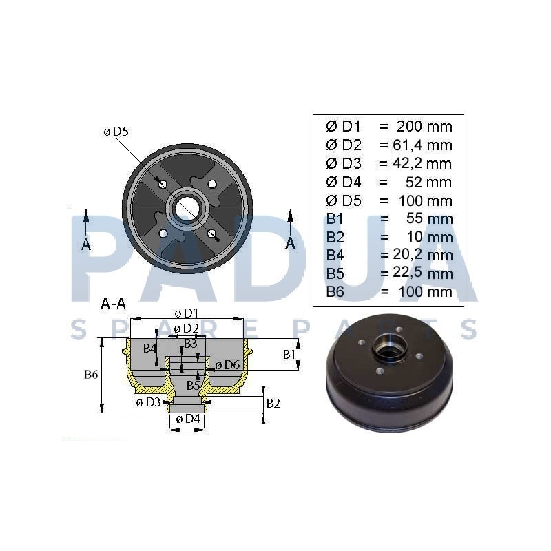 KNOTT TAMBURO FRENO 20 2425/1